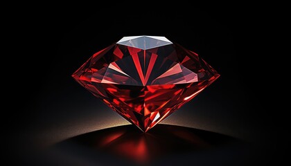  macro  shot of red diamond on black background - obrazy, fototapety, plakaty