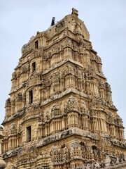 Fototapeta na wymiar Hampi, Karnataka India - July 24 2023: Virupaksha Temple built in the 14th century at Hampi.