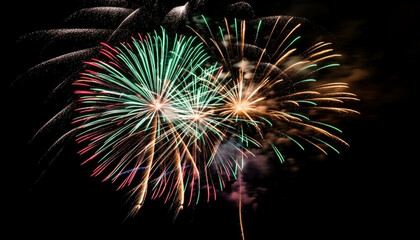 Obraz premium Fourth of July celebration: exploding firework display in vibrant colors generated by AI