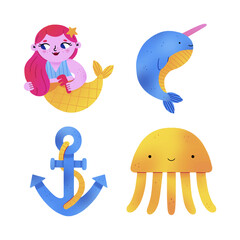 Cartoon Sea Life vector clipart