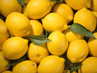 lemon close up. lemon harvest. many yellow lemons. background