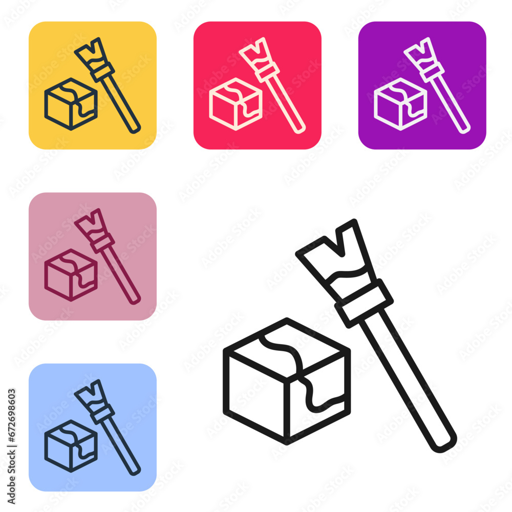 Poster black line isometric cube icon isolated on white background. geometric cubes solid icon. 3d square s
