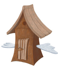 house with wings, chicken coop with wings