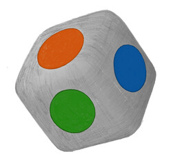 unusual dice, game cube, isolated cube with color sides