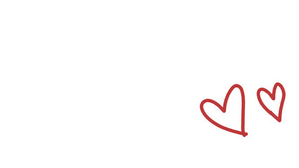 hand drawn red heart icon element art isolated on transparent background , PNG , romantic banner , card 