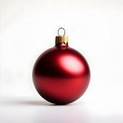 Red christmas ball isolated on white background 