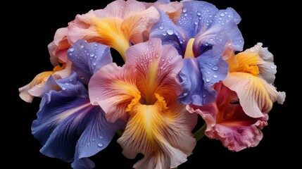 Beautiful Iris Flowers . Mother's day concept with a space for a text. Valentine day concept with a copy space.