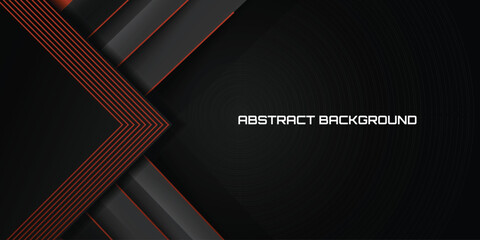 Black red abstract modern background on dark design with geometric triangle shape, shadow, diagonal stripes line and 3d effect. For landing page, book cover, brochure, flyer, banner, poster and more