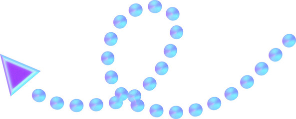 dashed line arrow hologram y2k 