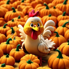 Cartoon illustration of Funny Thanksgiving Day Turkey