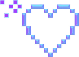 Fototapeta premium heart pixel art hologram y2k 