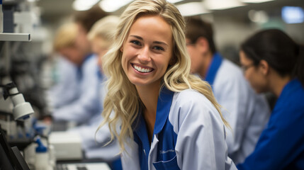 Laboratory Insights: Interns in a state-of-the-art laboratory, meticulously conducting experiments and research