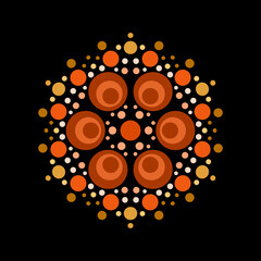 Colorful abstract dot mandala - 672702835