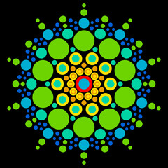 Colorful abstract dot mandala - 672702837