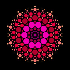 Colorful abstract dot mandala - 672702859