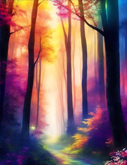 Colorful Glowing Forest