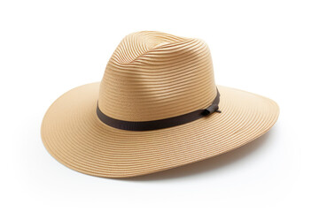 Fototapeta na wymiar A chic straw hat, the epitome of summer fashion, isolated against a white background