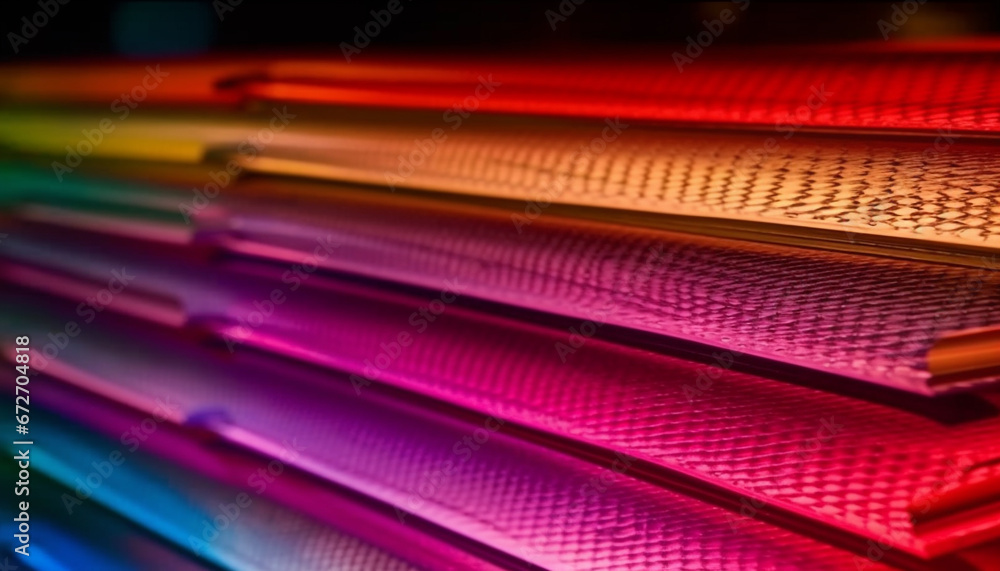 Poster a modern striped backdrop with vibrant colors in a row generated by ai