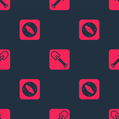 Set Compass and Shovel on seamless pattern. Vector