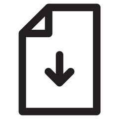 Download file icon with paper and arrow