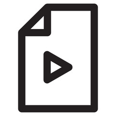 Video file icon with paper and play button