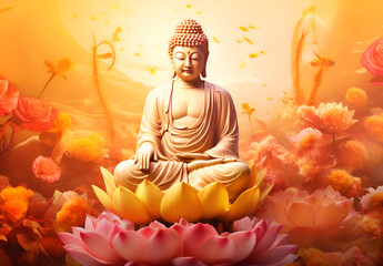 buddha statue in lotus position