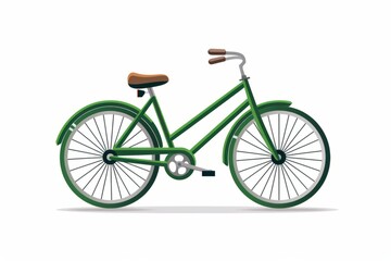 Fototapeta premium Black and green icon of a modern bicycle with no shadow