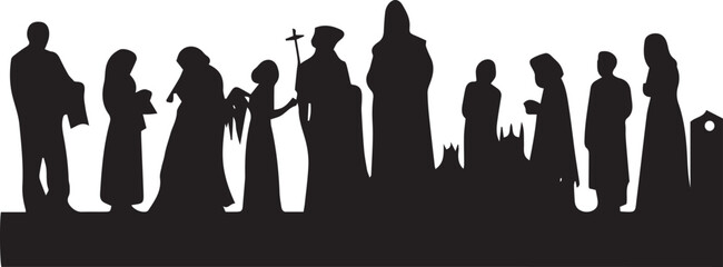 Silhouettes of people vector illustration