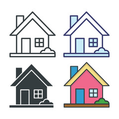 House icons vector on trendy design