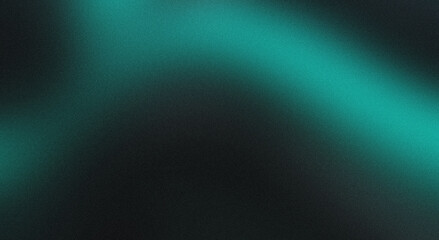 green blue teal wave in black , grainy noise grungy spray texture color gradient rough abstract retro vibe background template , empty space shine bright light and glow
