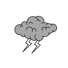 Simple illustration of cloudy clouds. Isolated on a white background
