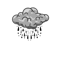 Simple illustration of cloudy clouds. Isolated on a white background