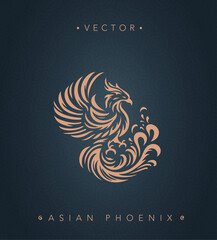 Fototapeta premium Asian traditional phoenix pattern ancient Chinese phoenix 