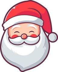 Obraz na płótnie Canvas Cute Santa 's Head isolated on a white background. Happy Santa Claus , , Generative Ai