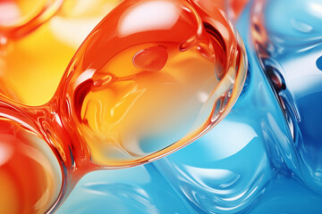 Colorful abstract bright background with waves and splashes