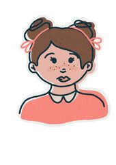 Illustration graphique petite fille 