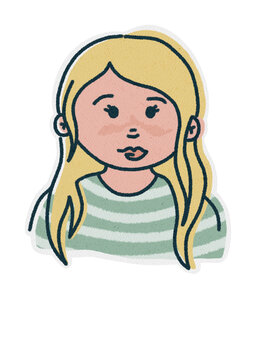 Illustration graphique petite fille