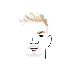 Portrait of young charming man. Abstract male portrait. Vector illustration.