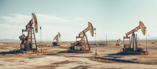 Fototapeta na wymiar In the heart of the petroleum exploration, a wellhead stands as a sentinel, extracting valuable crude oil from beneath the earth's surface.