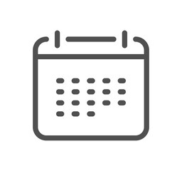 Calendar related icon outline and linear vector.