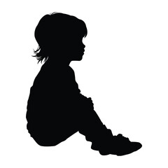 Child Silhouette on a White Background
