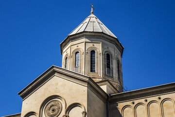 Tbilisi Georgian Orthodox Kashveti Church of St. George, located across from the Parliament building on Shota Rustaveli Avenue. Tbilisi, Georgia.