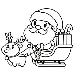 santa claus cartoon coloring page 
