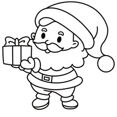santa claus cartoon coloring page 