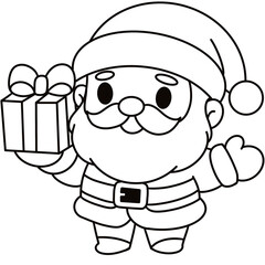 santa claus cartoon coloring page 