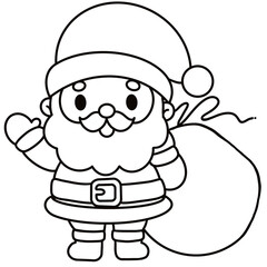 santa claus cartoon coloring page 