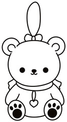 Teddy bear decoration cartoon coloring page 