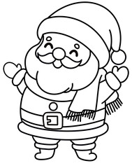 santa claus cartoon coloring page 