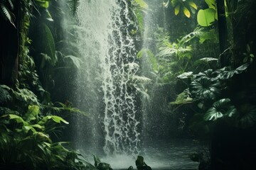 Waterfall in the middle of the rainforest