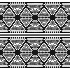 Black and white tribal seamless pattern